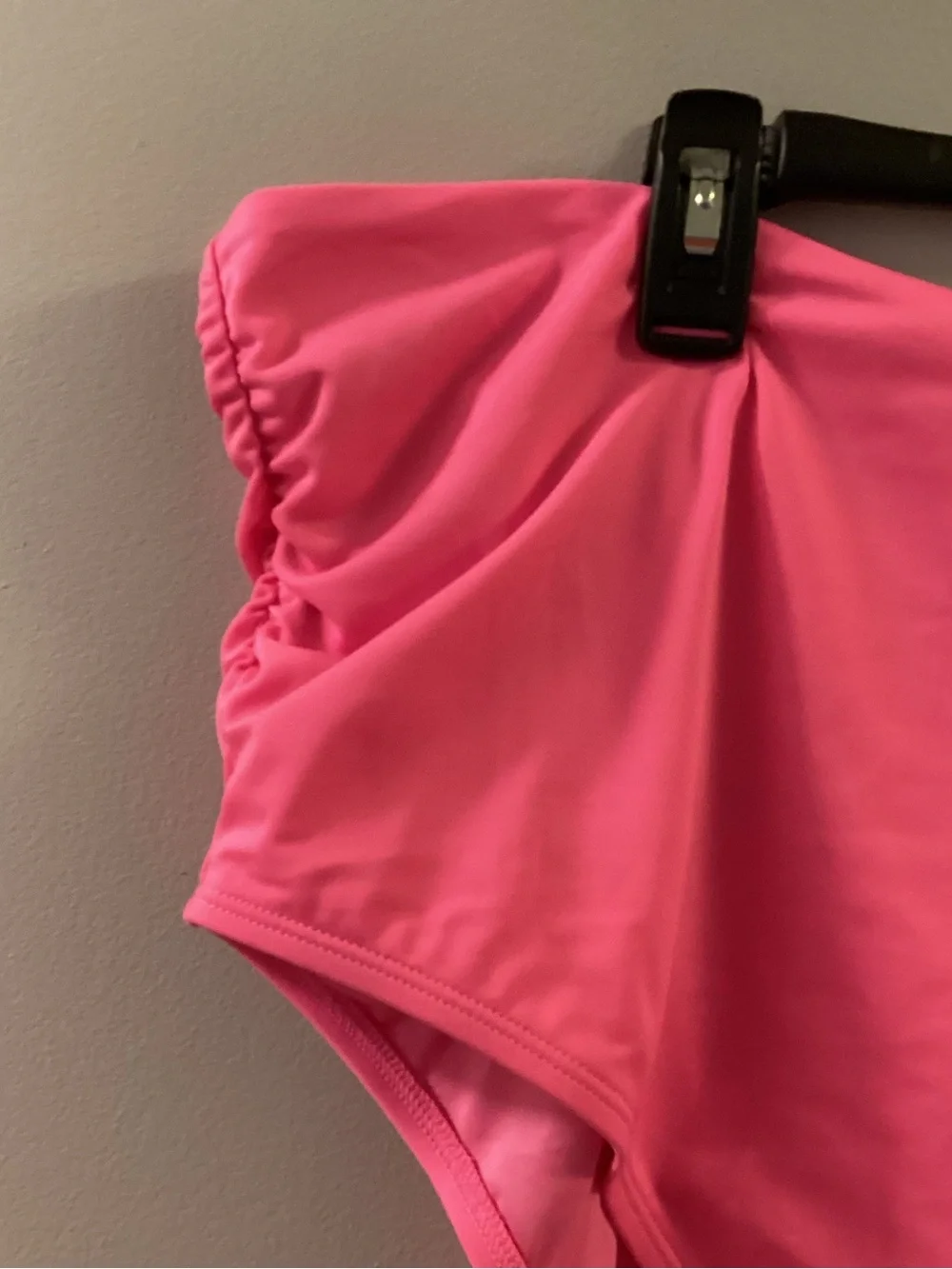 SWIM by Cacique Size 20 Hot Pink High Waisted Ruched Bikini Bottom Plus Size